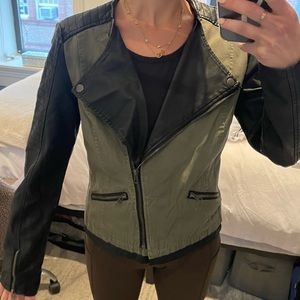 PIMKIE Faux Leather Sleeves Cargo Jacket from Europe